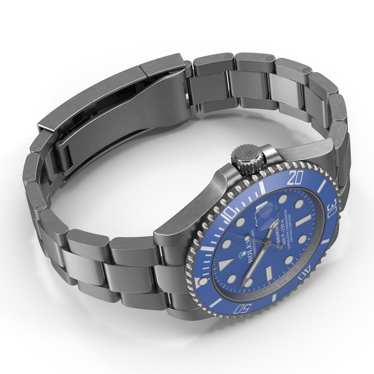 3D Rolex Submariner Date 2 Blue Dial model