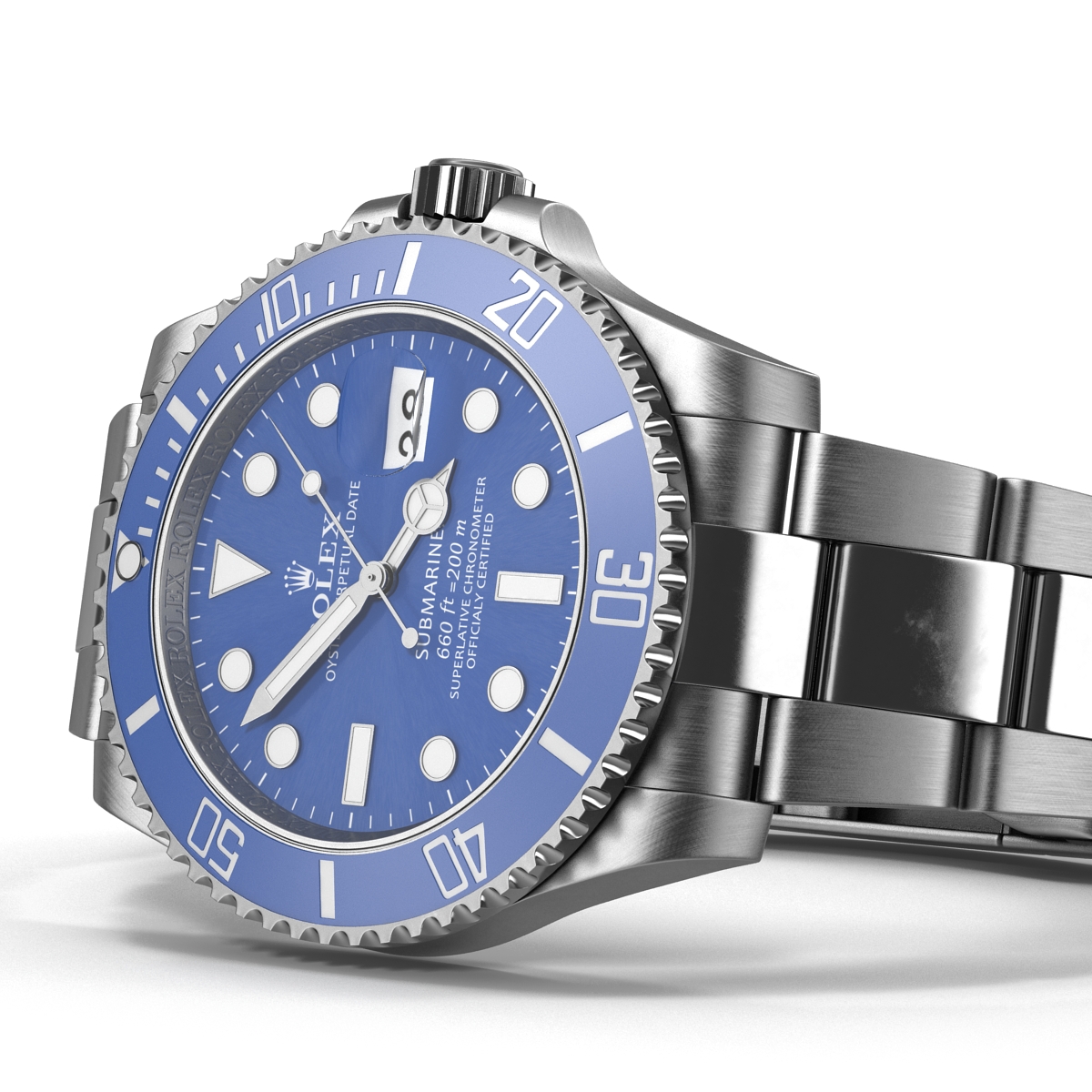 3D Rolex Submariner Date 2 Blue Dial model