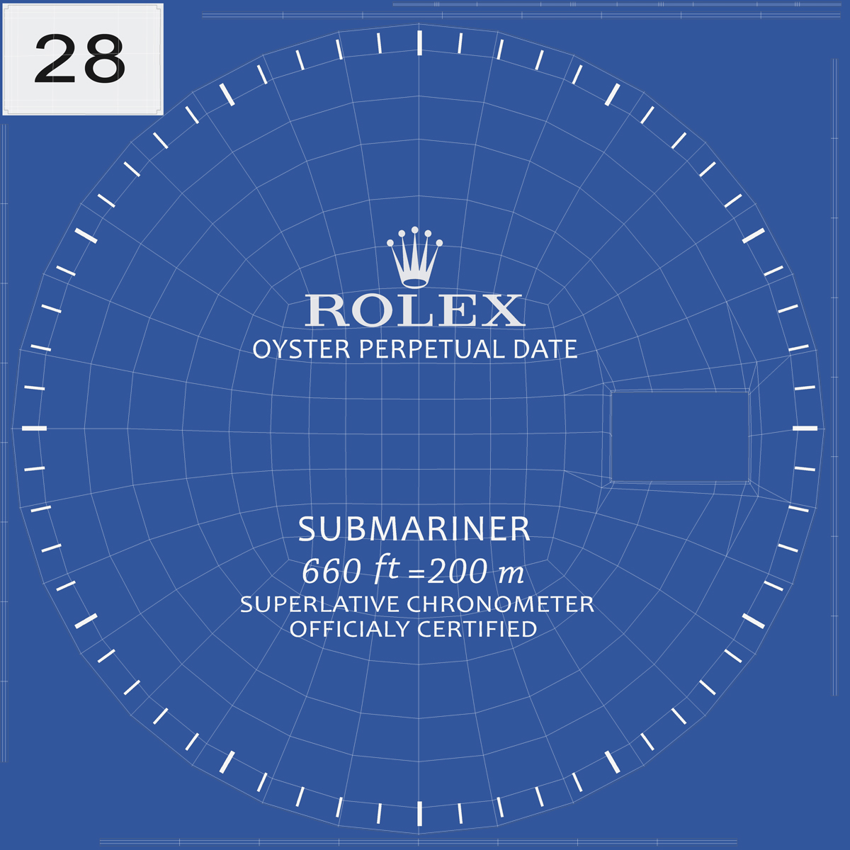 3D Rolex Submariner Date 2 Blue Dial model