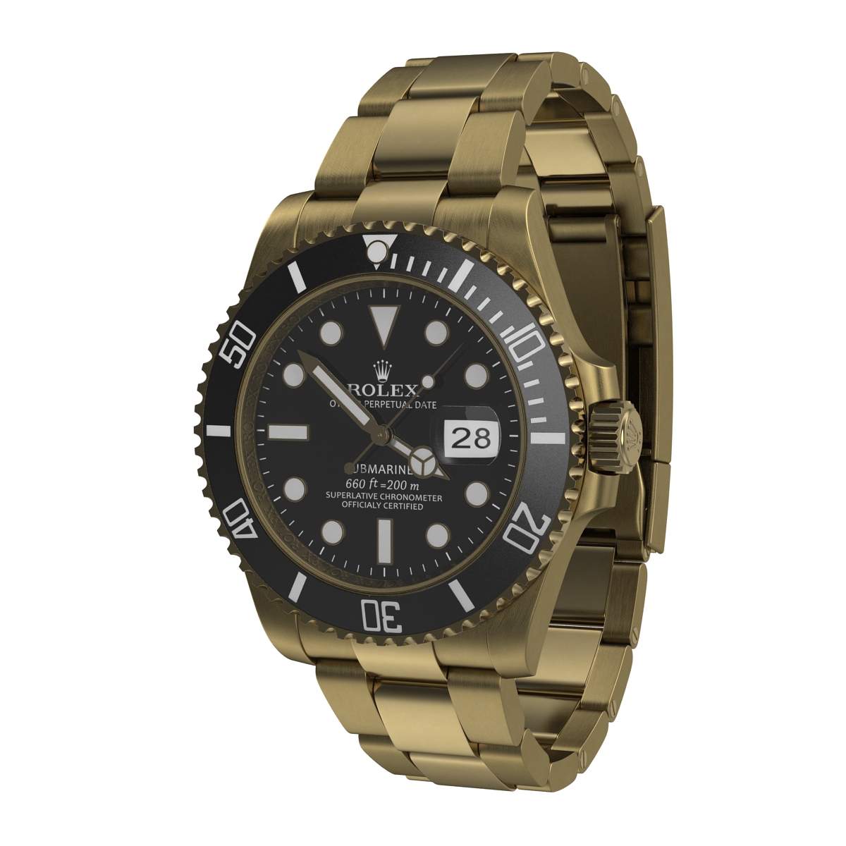 3D Rolex Submariner Date 2 Gold model