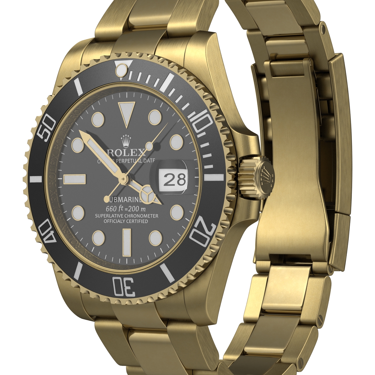 3D Rolex Submariner Date 2 Gold model