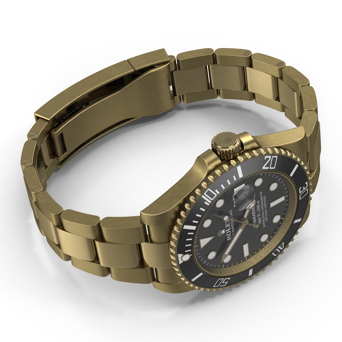 3D Rolex Submariner Date 2 Gold model