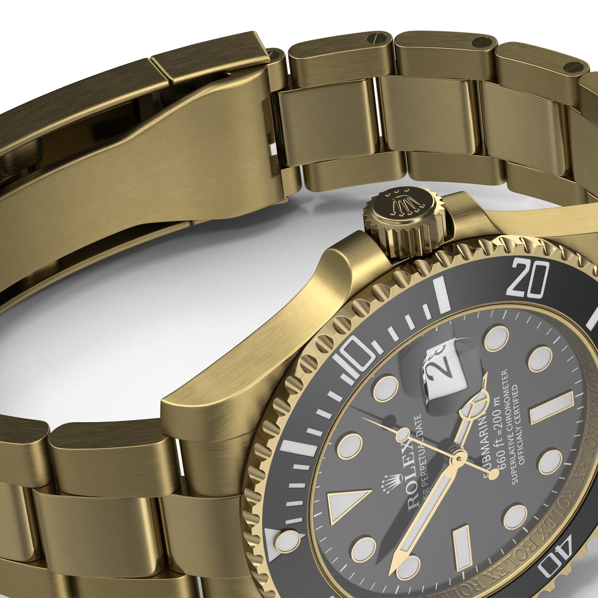 3D Rolex Submariner Date 2 Gold model