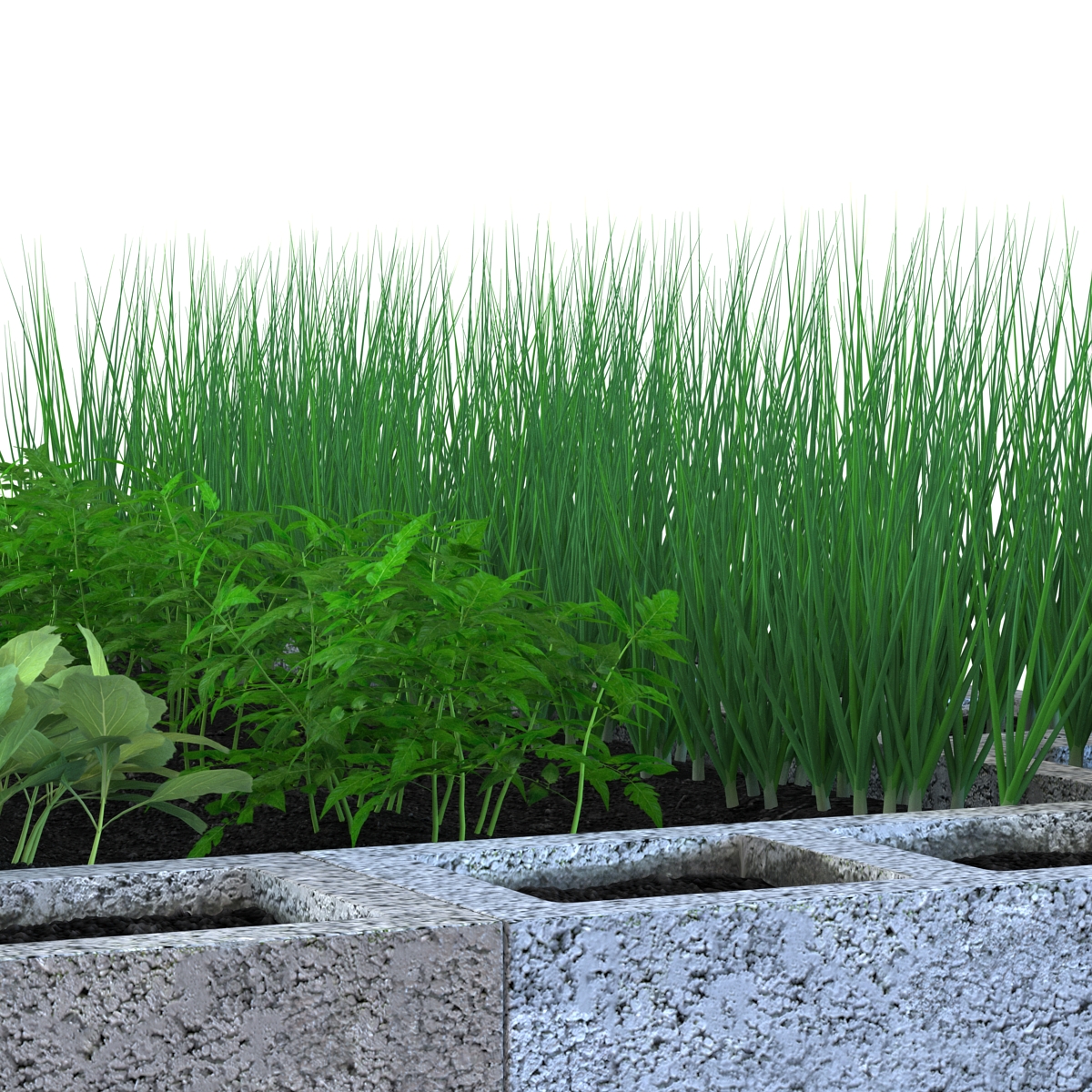 Cinder Block Garden 3D model