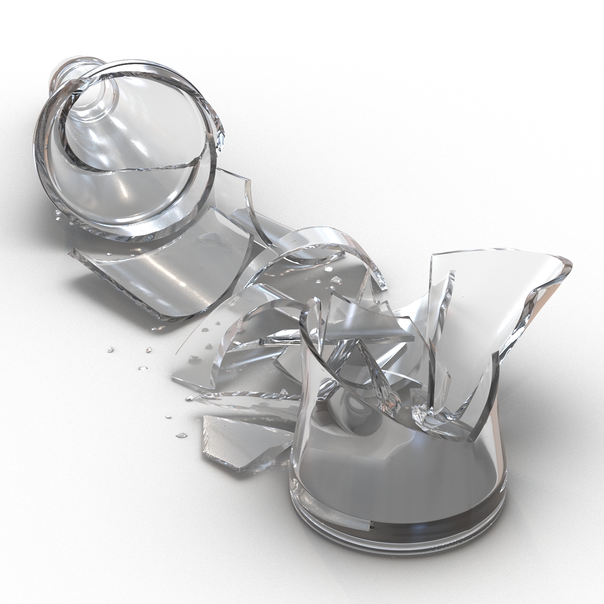 3D model Broken Beer Bottle 2