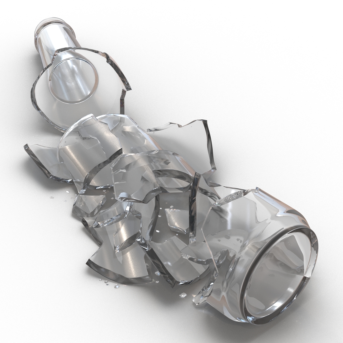 3D model Broken Beer Bottle 3