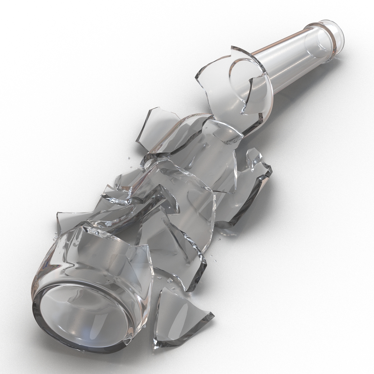 3D model Broken Beer Bottle 3