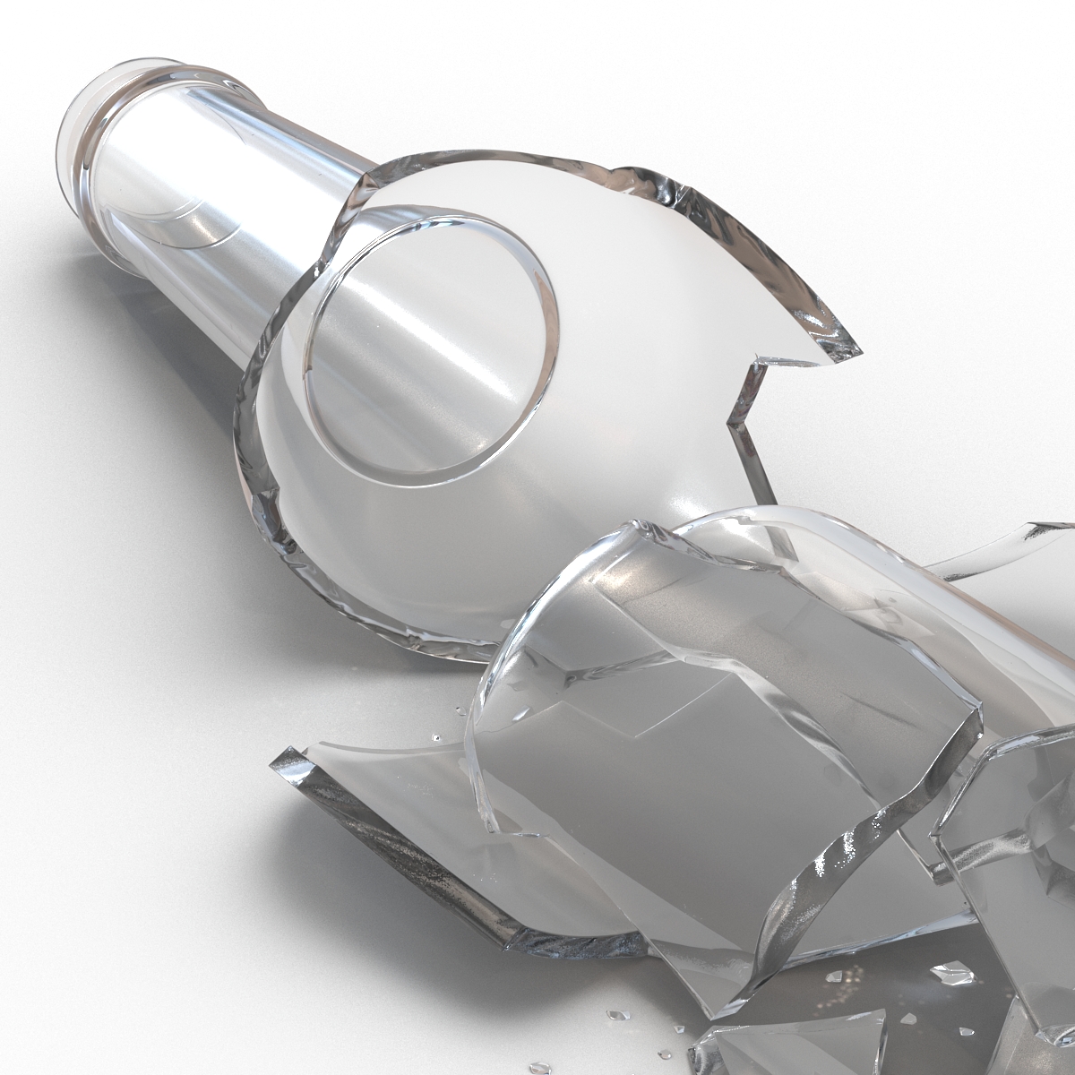 3D model Broken Beer Bottle 3