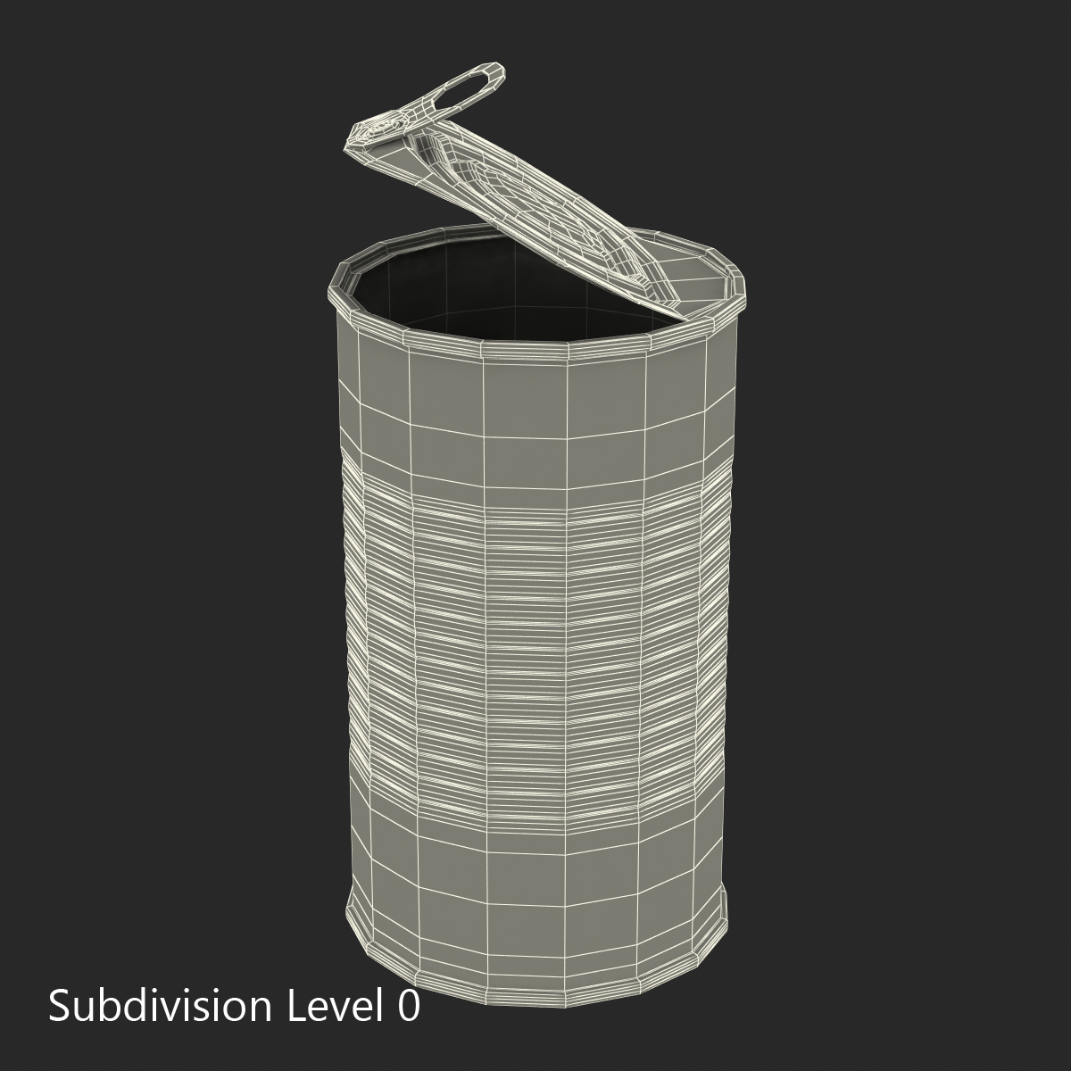 3D Open Empty Tin Can model