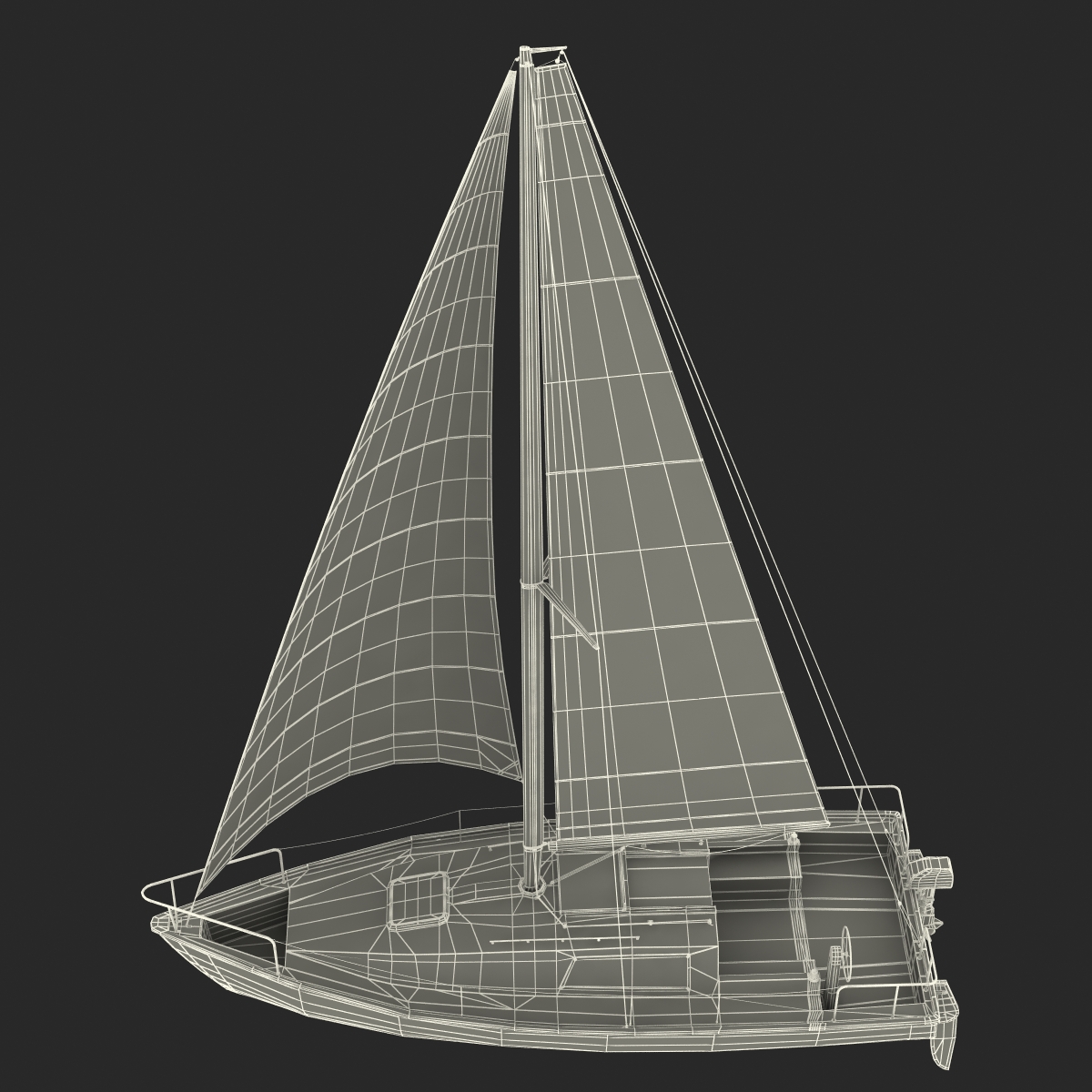 Small Sailing Yacht 3D model