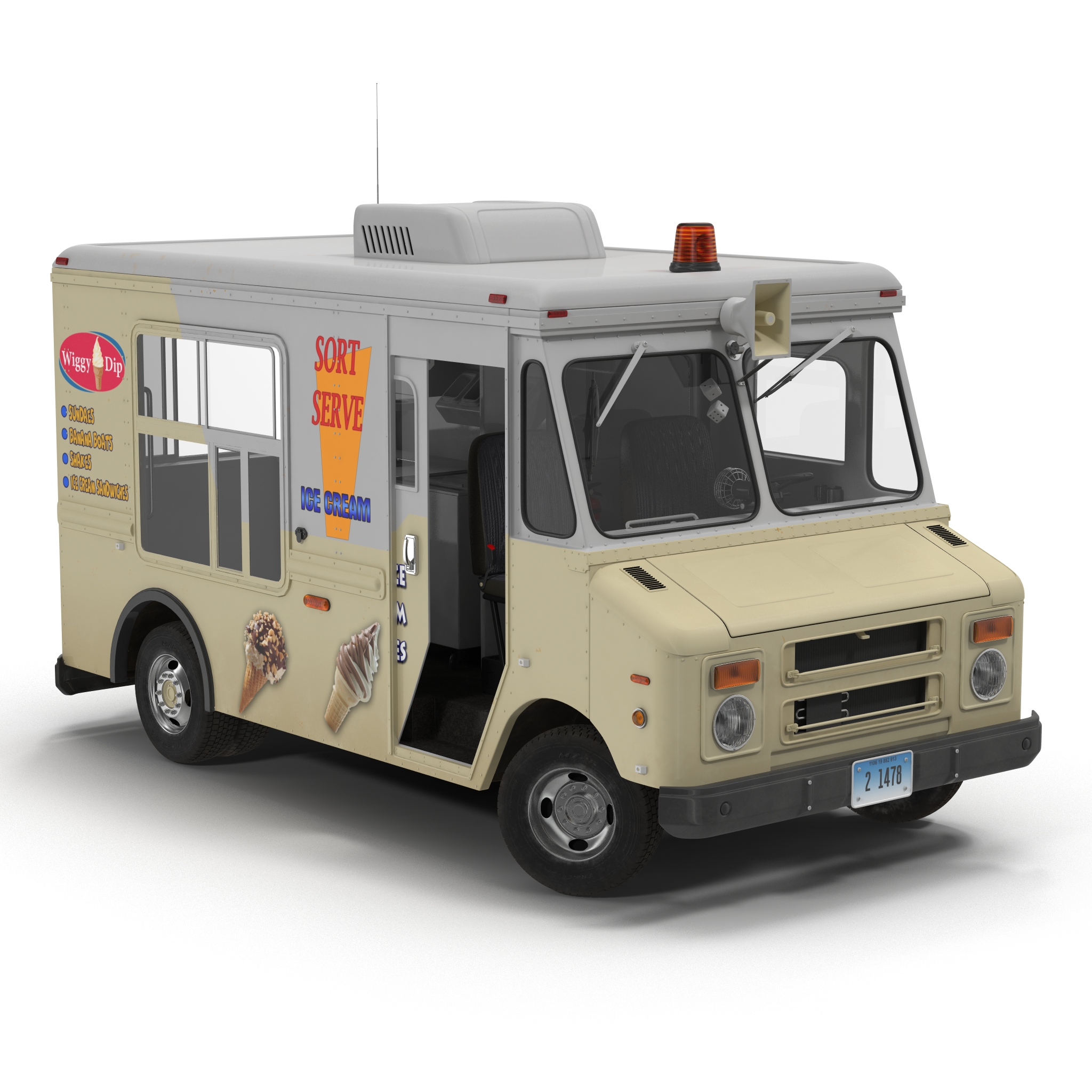 3D model Ice Cream Van Rigged