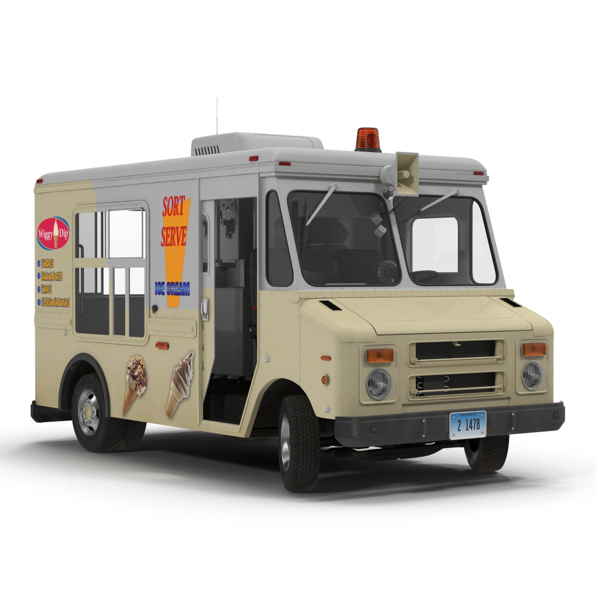 3D model Ice Cream Van Rigged