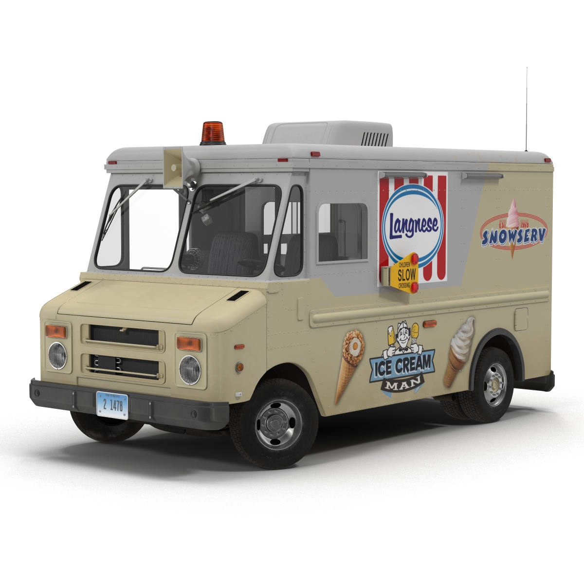 3D model Ice Cream Van Rigged