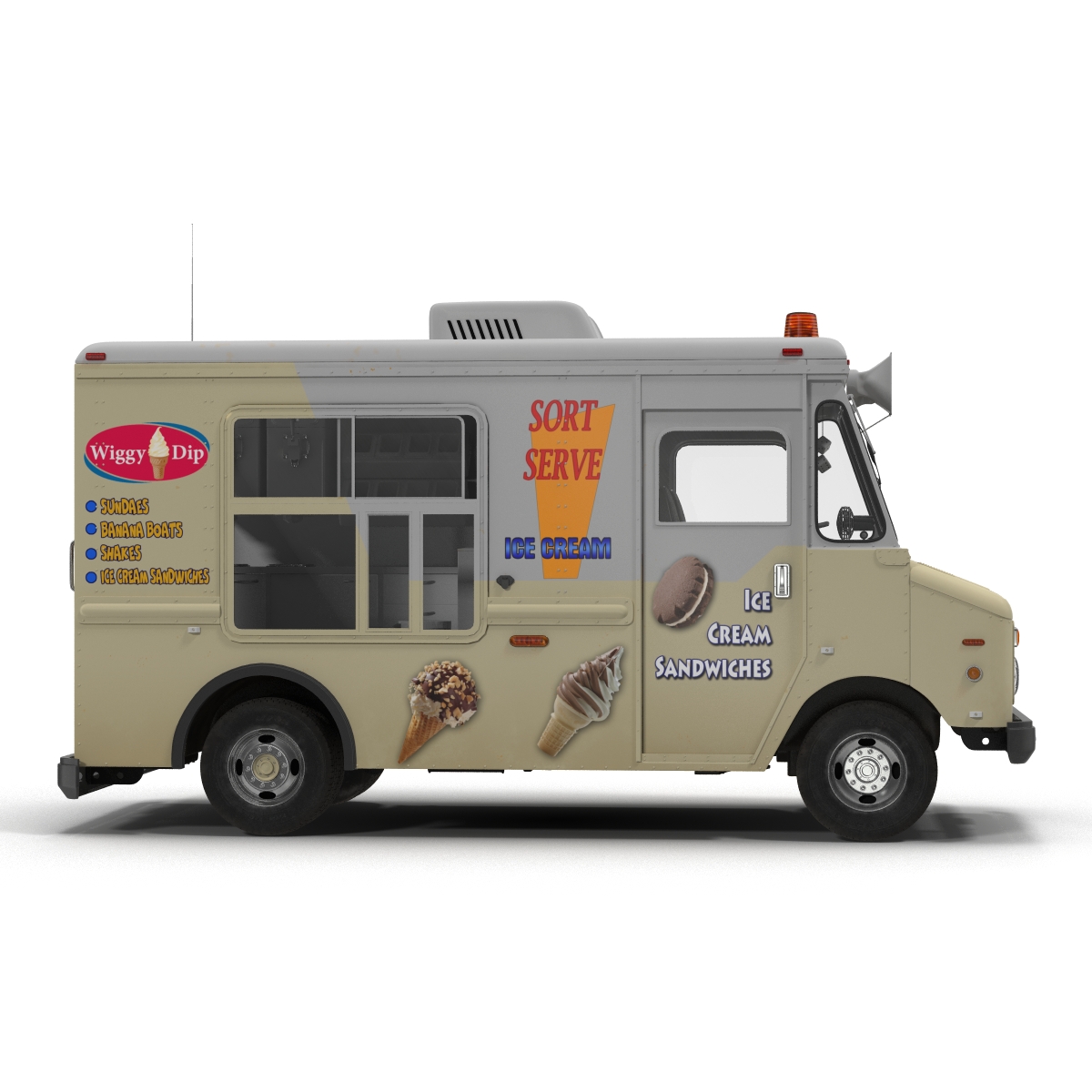 3D model Ice Cream Van Rigged