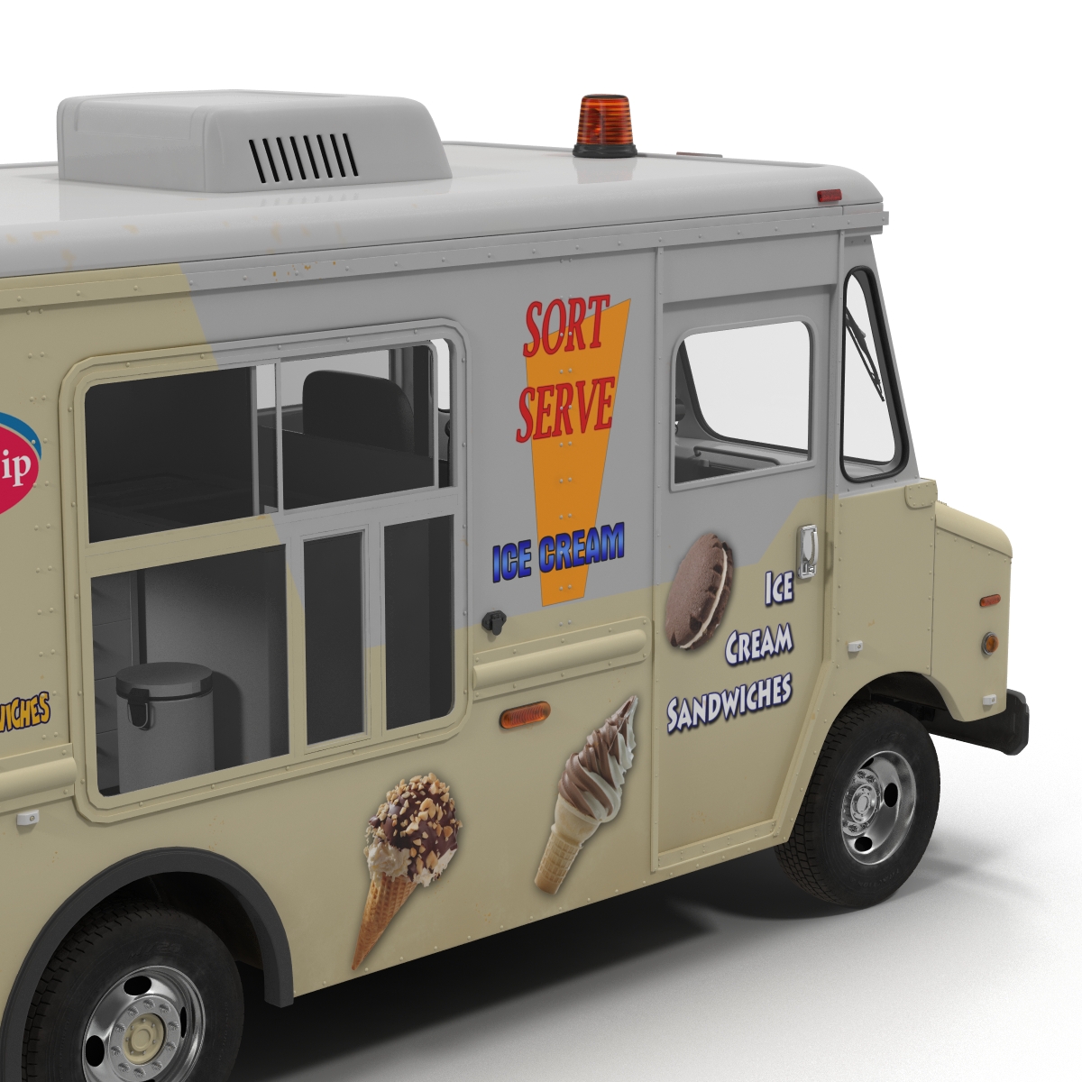 3D model Ice Cream Van Rigged