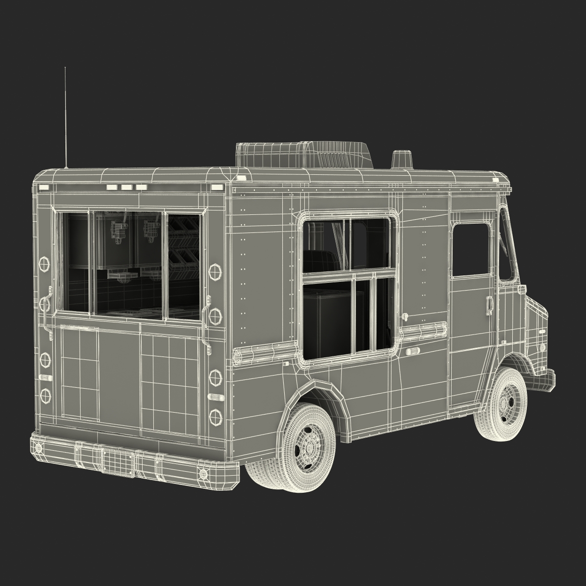 3D model Ice Cream Van Rigged