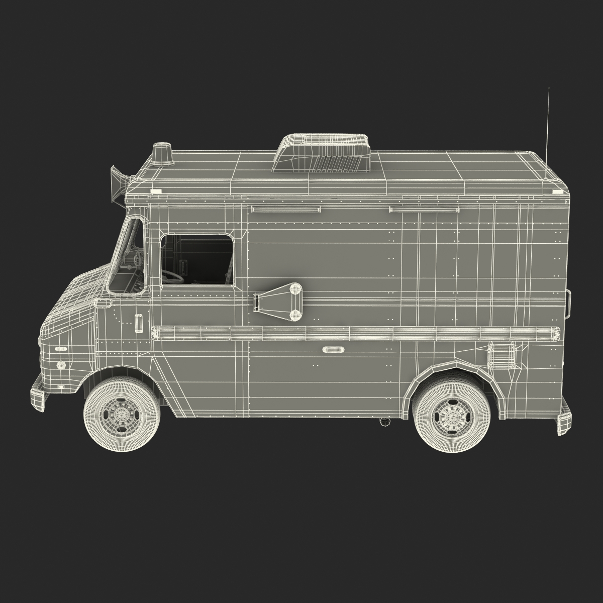 3D model Ice Cream Van Rigged