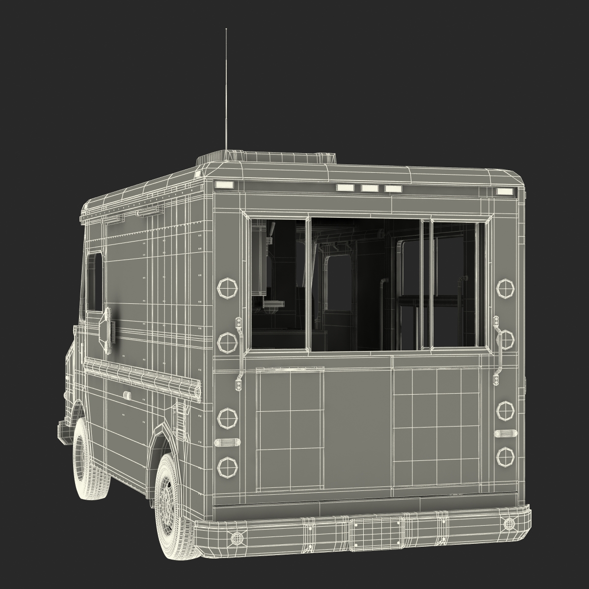 3D model Ice Cream Van Rigged