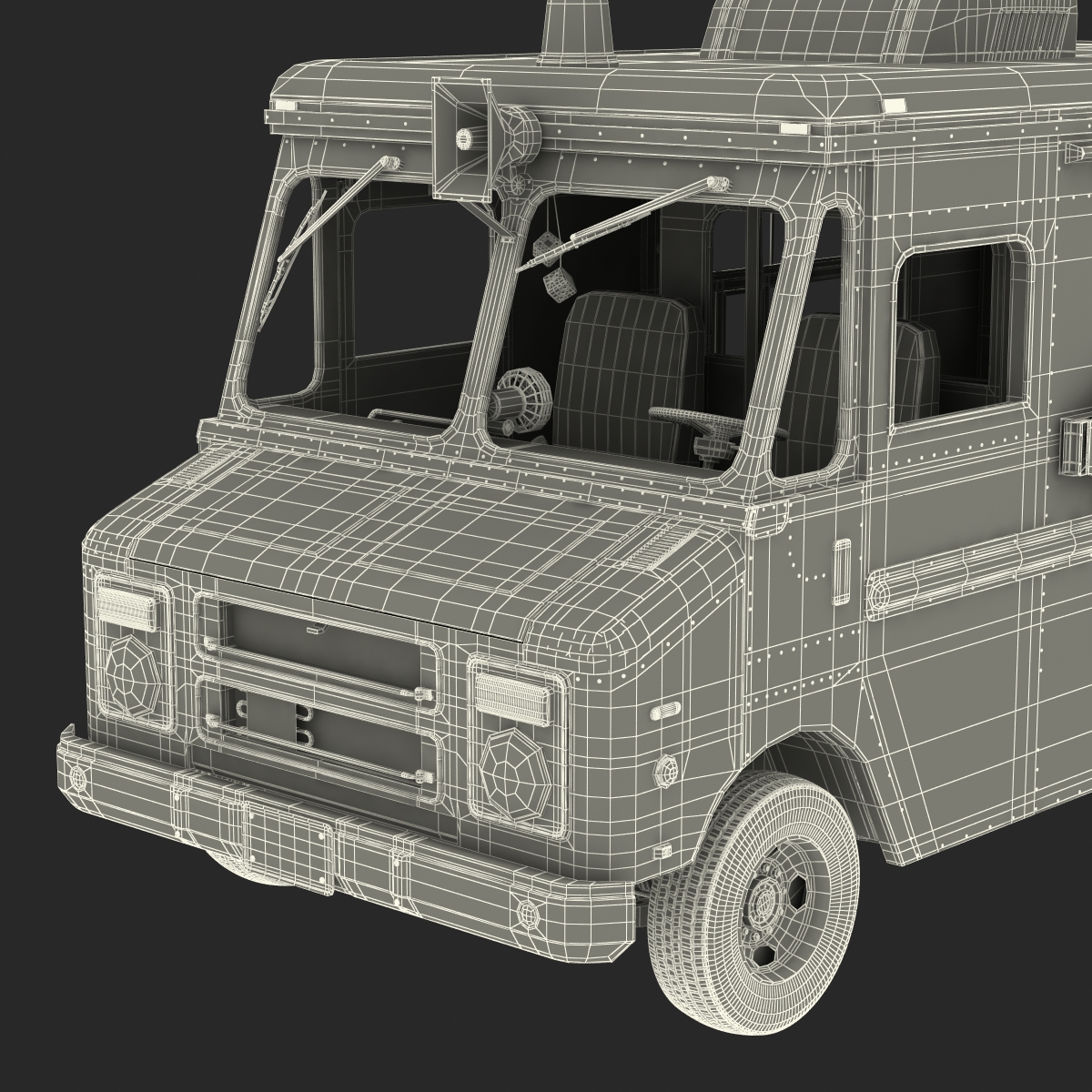 3D model Ice Cream Van Rigged