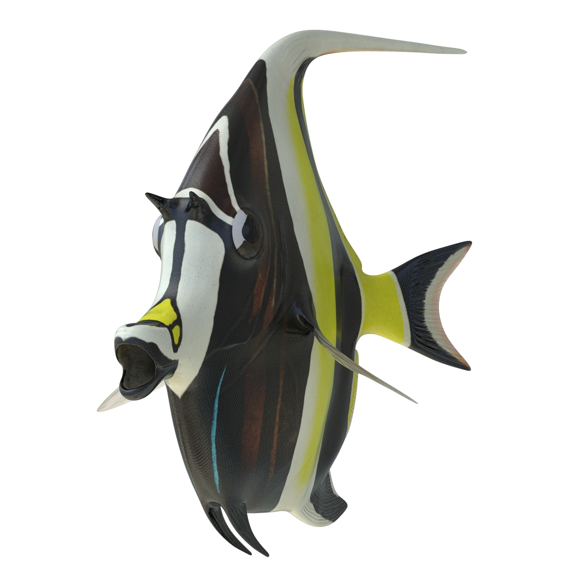 Moorish Idol Fish Rigged 3D model