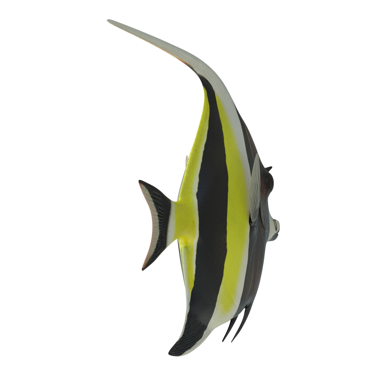 Moorish Idol Fish Rigged 3D model