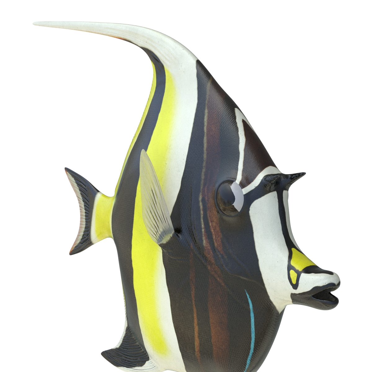 Moorish Idol Fish Rigged 3D model