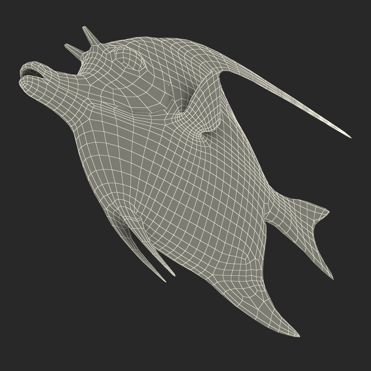 Moorish Idol Fish Rigged 3D model