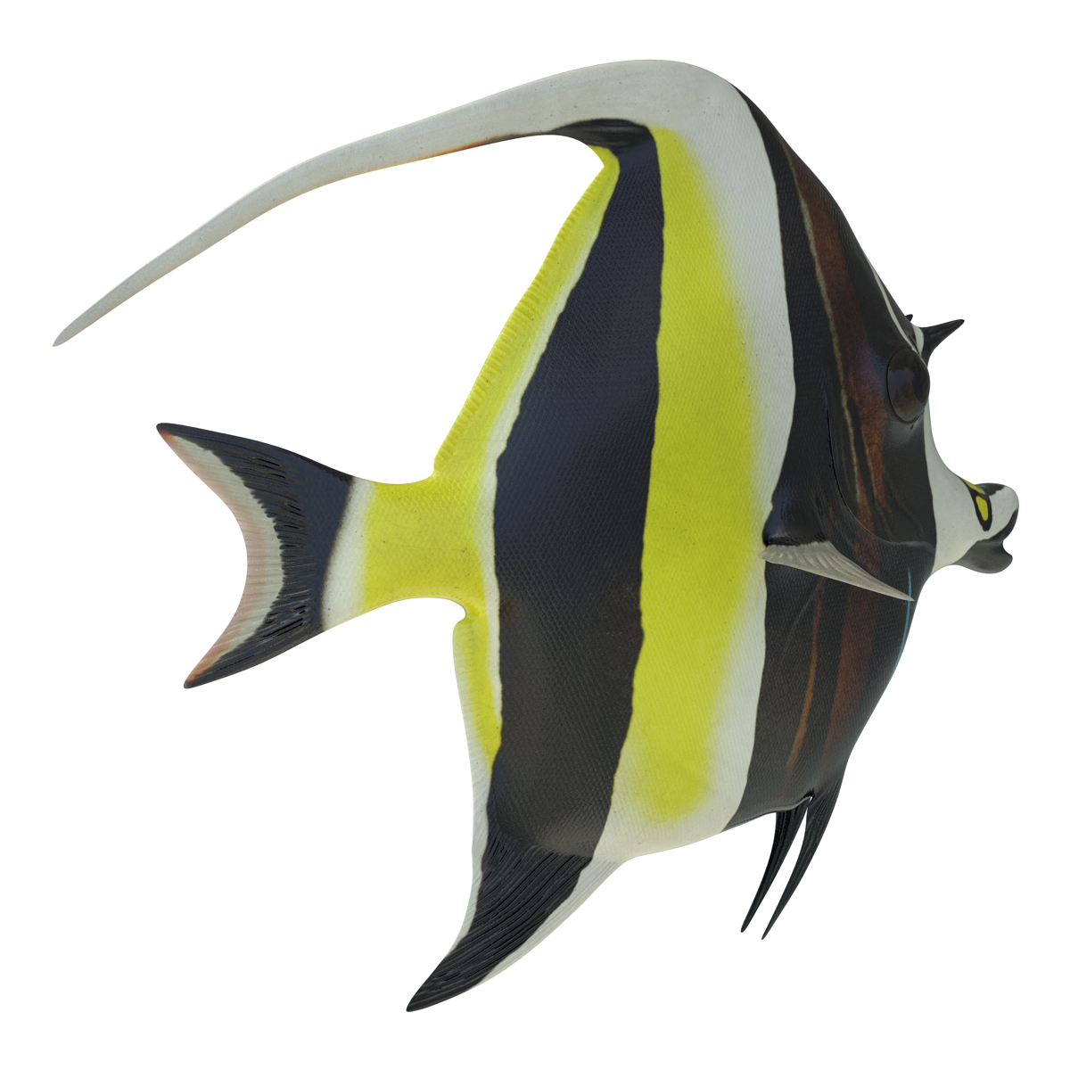 Moorish Idol Fish Pose 2 3D model