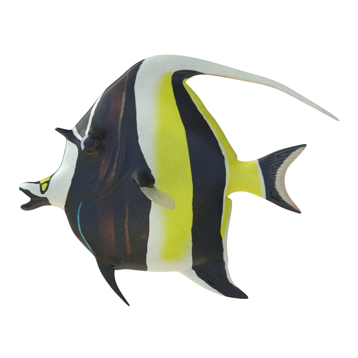 Moorish Idol Fish Pose 2 3D model