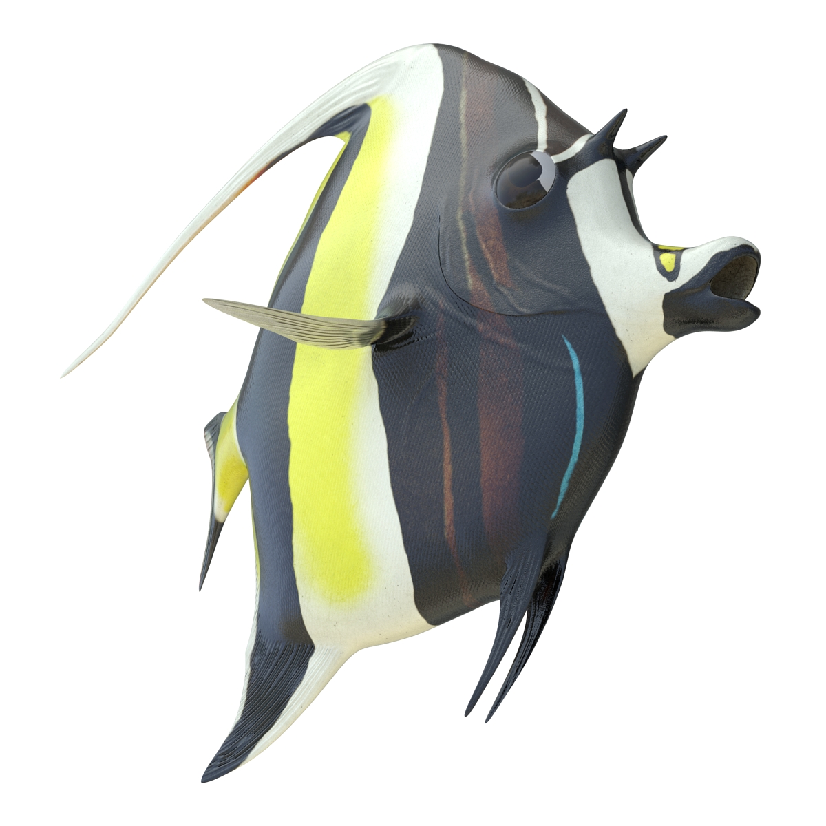 Moorish Idol Fish Pose 2 3D model