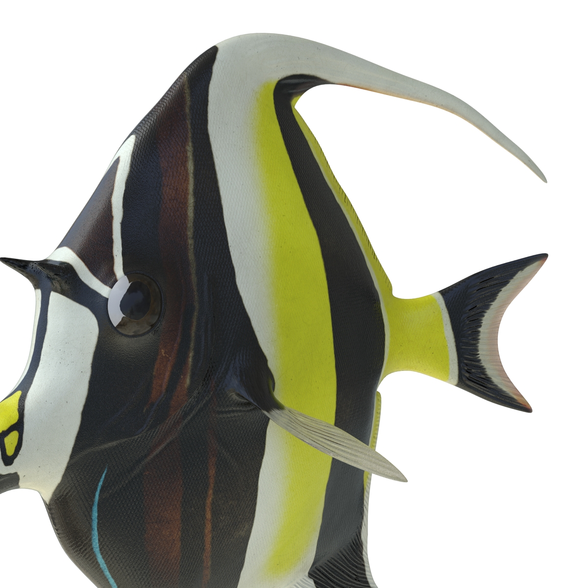 Moorish Idol Fish Pose 2 3D model