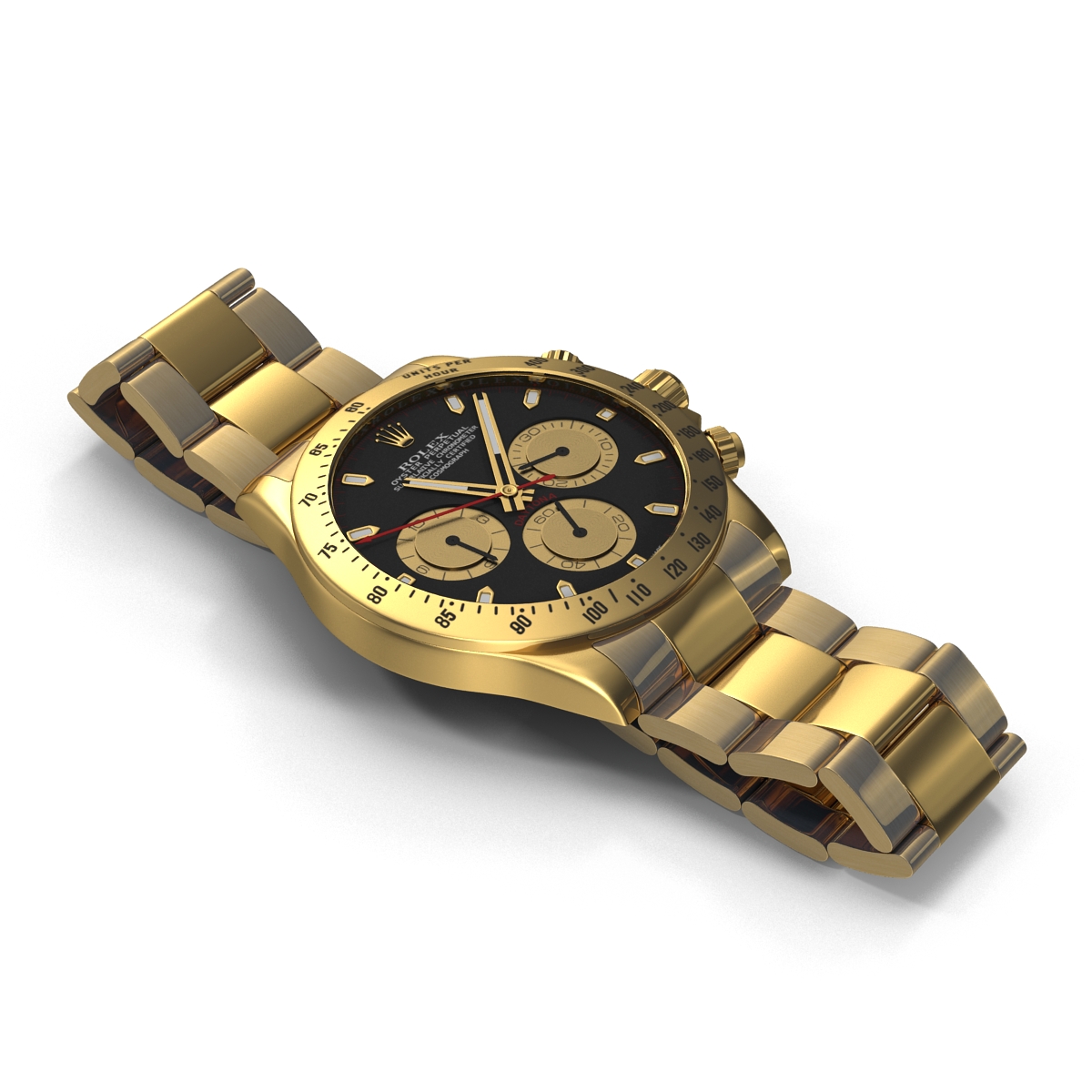 Rolex Gold Daytona Black Dial 3D model