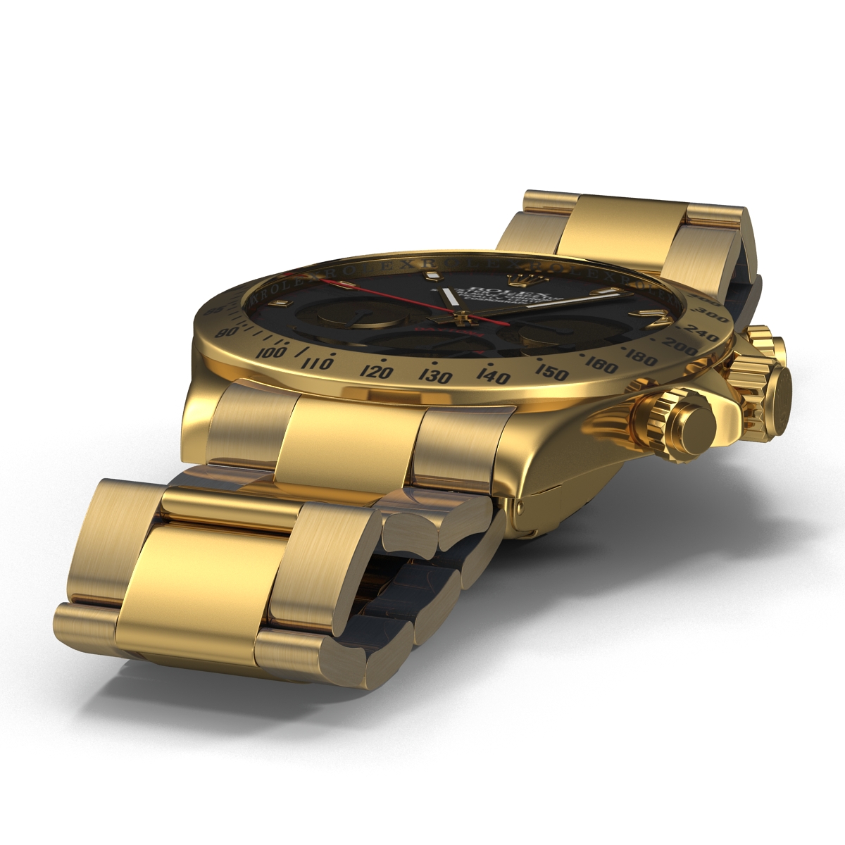 Rolex Gold Daytona Black Dial 3D model