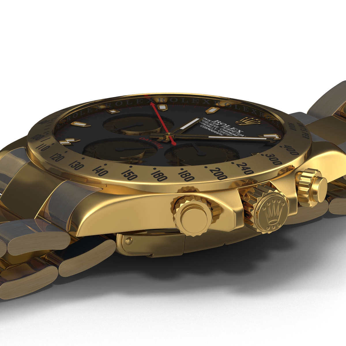 Rolex Gold Daytona Black Dial 3D model