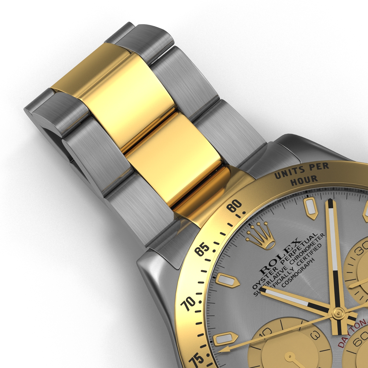 3D Rolex Daytona Two Tone White model