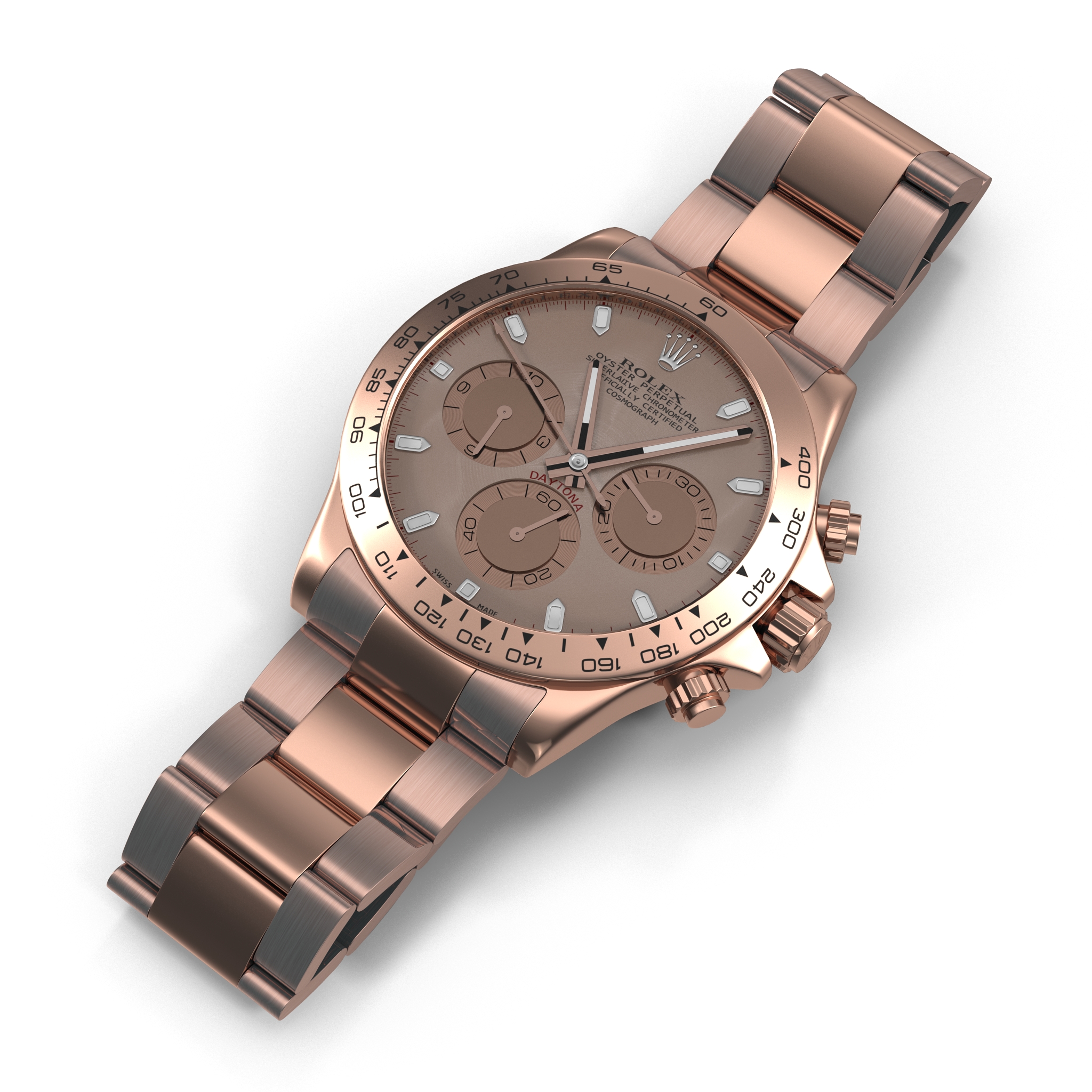 3D Rolex Daytona Pink Gold model