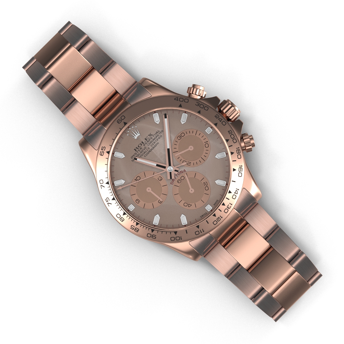 3D Rolex Daytona Pink Gold model