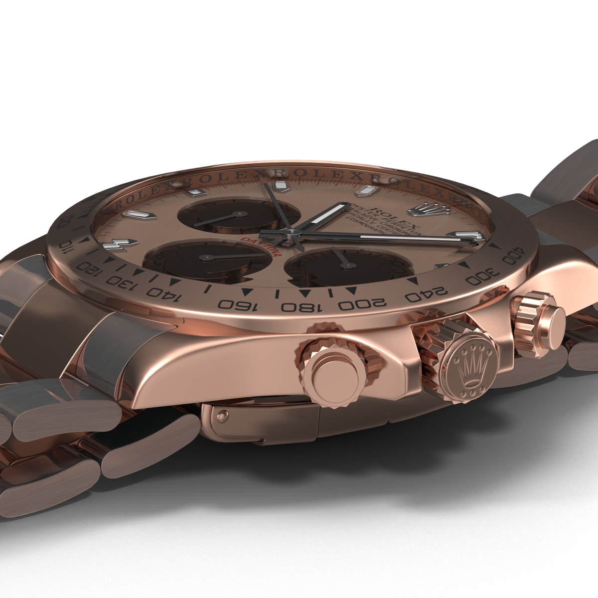 3D Rolex Daytona Pink Gold model