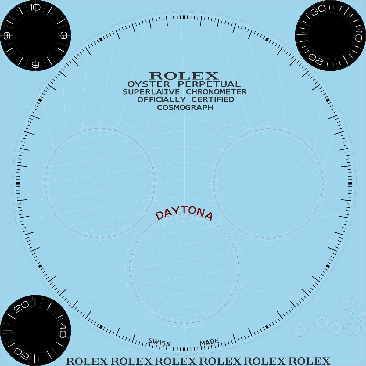 Rolex Cosmograph Daytona Blue Dial 3D model