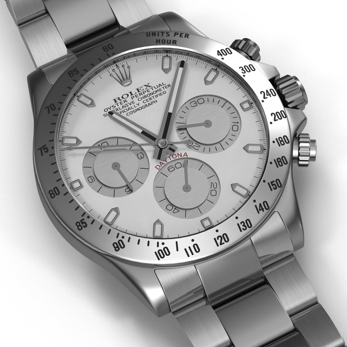 Daytona Rolex White Dial 3D model