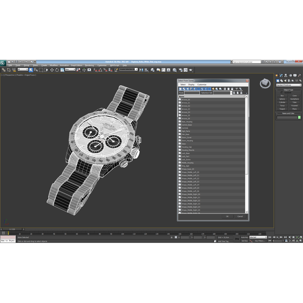 Daytona Rolex White Dial 3D model