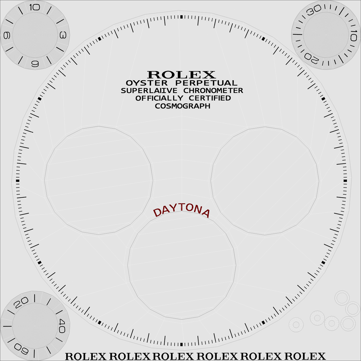 3D Daytona Rolex White Dial 2