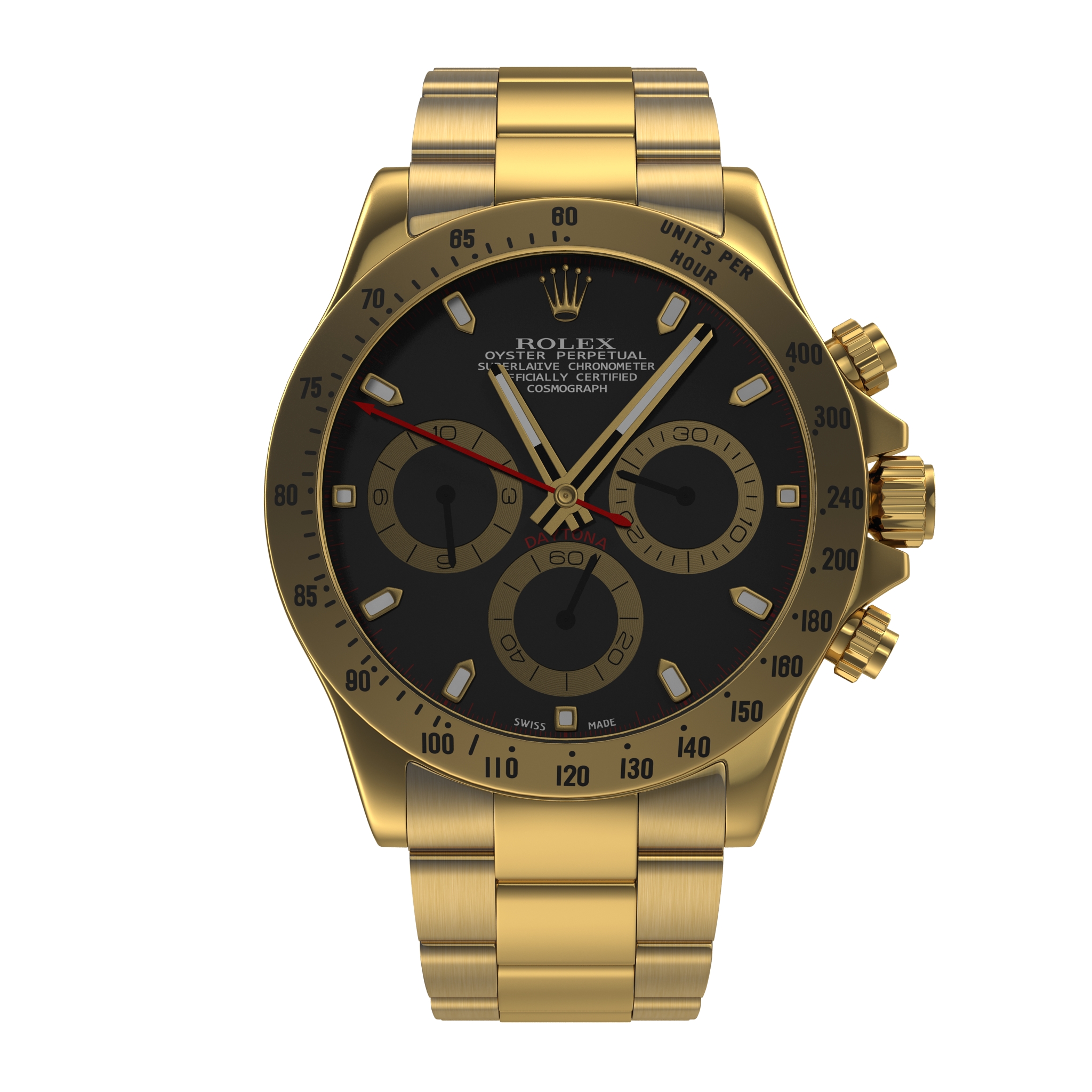 3D Rolex Gold Daytona Black Dial 2