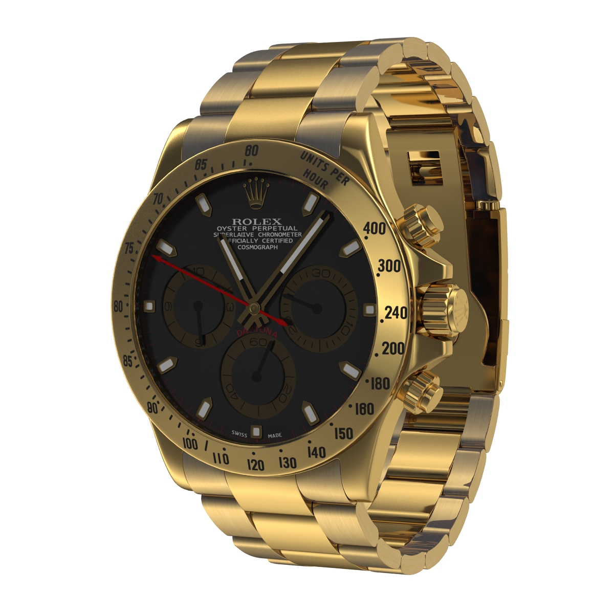 3D Rolex Gold Daytona Black Dial 2