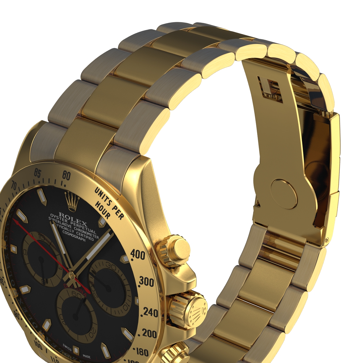 3D Rolex Gold Daytona Black Dial 2