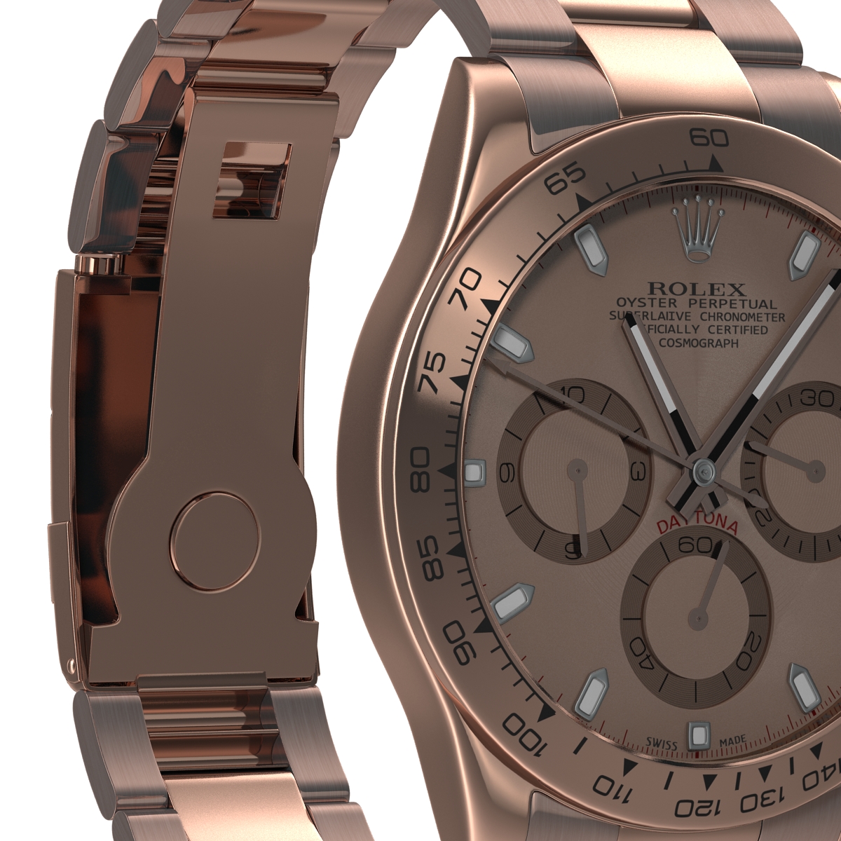 3D model Rolex Daytona Pink Gold 2