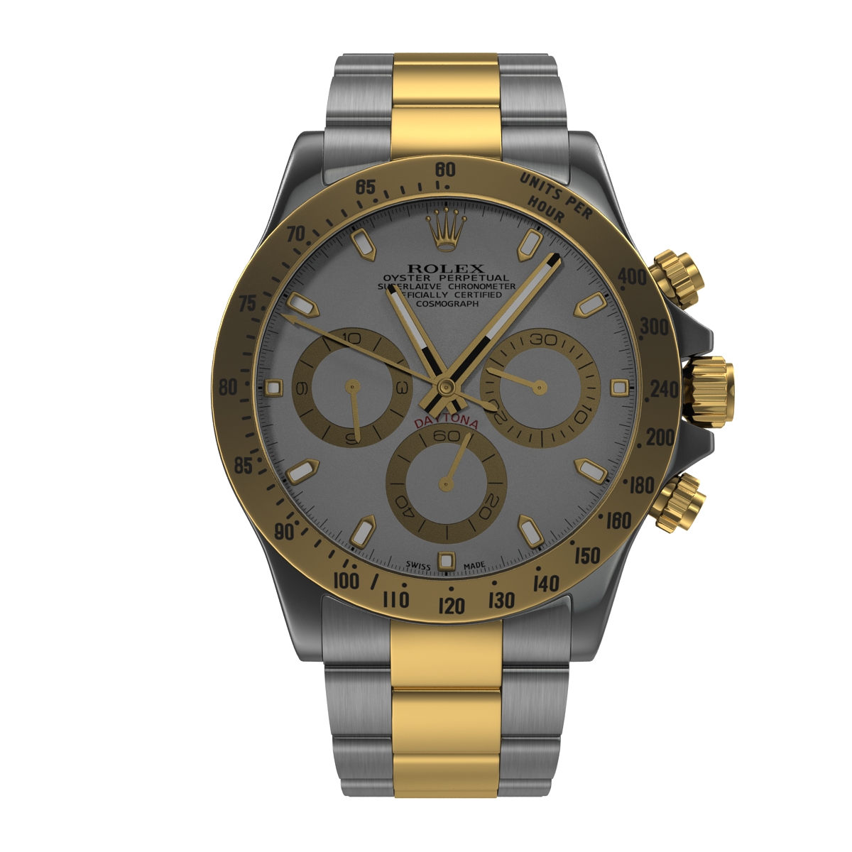 3D model Rolex Daytona Two Tone White 2