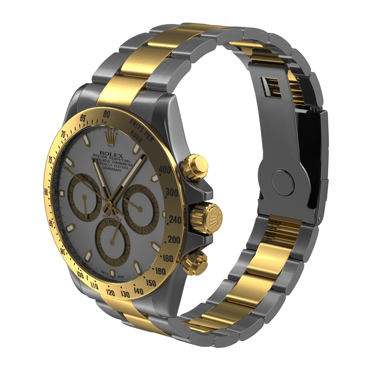 3D model Rolex Daytona Two Tone White 2