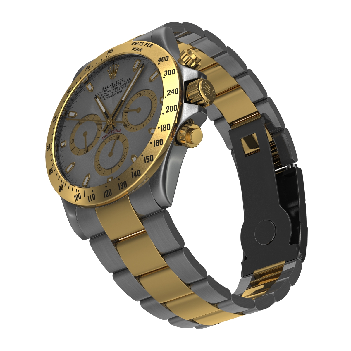 3D model Rolex Daytona Two Tone White 2