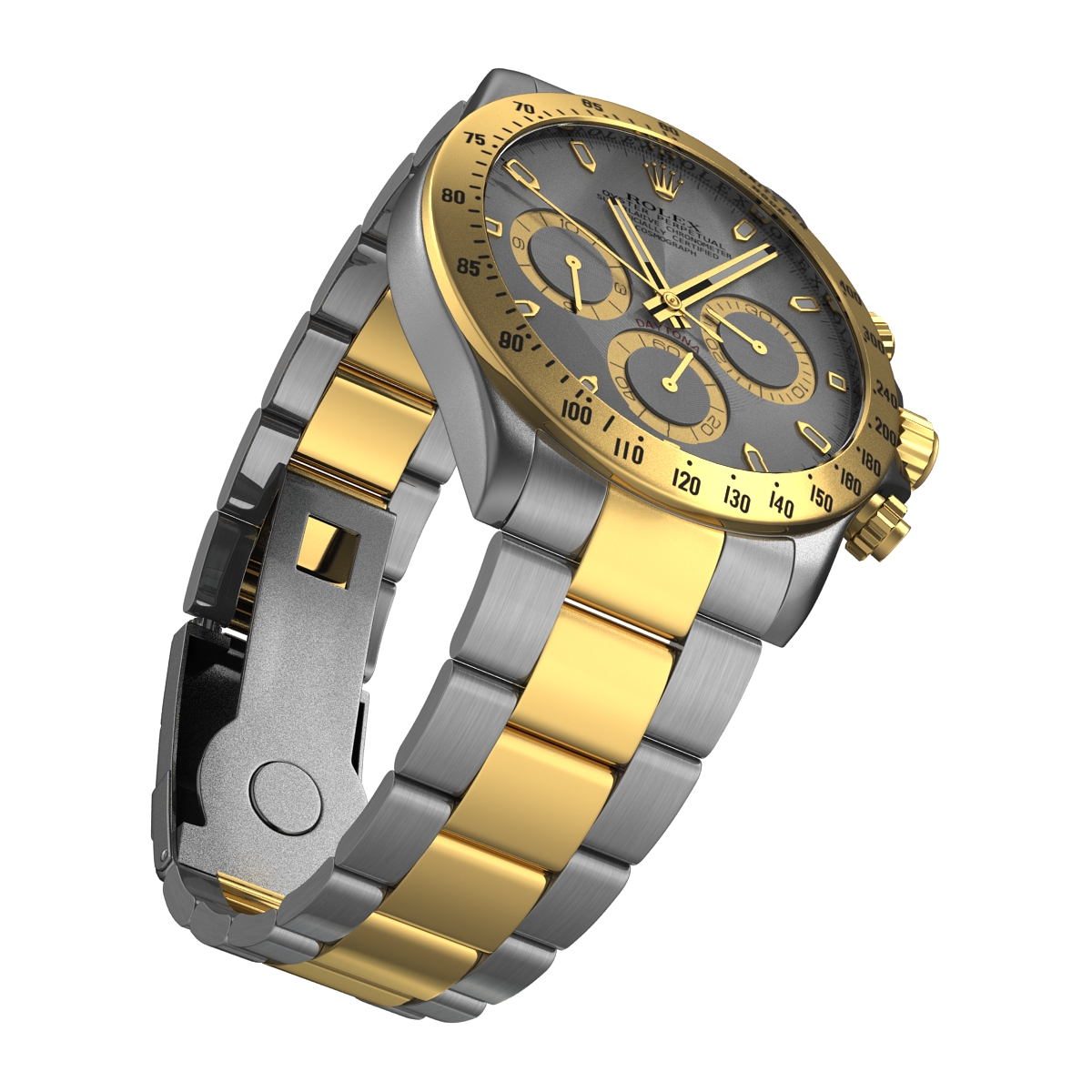 3D model Rolex Daytona Two Tone White 2